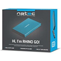 Natec external enclosure RHINO GO for 2,5'' SATA, USB 3.0, Blue