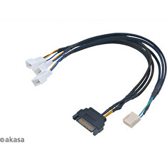 AKASA kabel FLEXA FP3S, pro připojení 3 PWM ventilátorů , 30cm