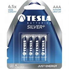 TESLA SILVER+ alkalická baterie AAA (LR03, mikrotužková, papír) 4 ks