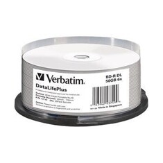 Verbatim Blu-ray BD-R DL [ Spindle 25 | 50GB | 6x | WIDE PRINT NO ID hard coat ]
