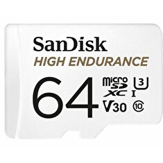 SanDisk High Endurance - Paměťová karta flash (adaptér microSDXC na SD zahrnuto) - 64 GB - Video Class V30 / UHS-I U3 / Class10 - microSDXC UHS-I