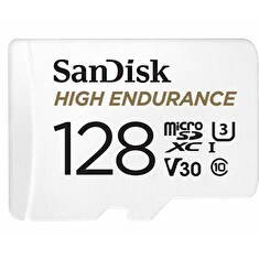 SanDisk High Endurance - Paměťová karta flash (adaptér microSDXC na SD zahrnuto) - 128 GB - Video Class V30 / UHS-I U3 / Class10 - microSDXC UHS-I