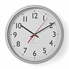 Nedis CLWA110WT - Nástěnné hodiny | 30 cm | Bílá barva