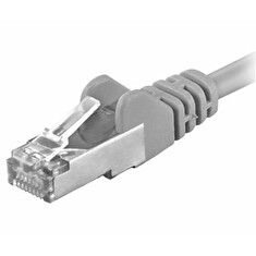 PremiumCord - Patch kabel - RJ-45 (M) do RJ-45 (M) - 1 m - SFTP, PiMF - CAT 6a - lisovaný, provedení bez hrbolků, licna - šedá