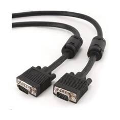Gembird VGA HD kabel 15pin male/15pin male (dvojité stínění s ferity) 15m černý