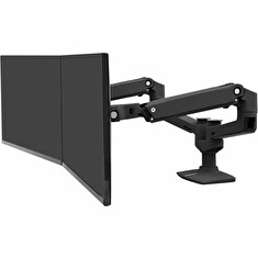 Ergotron LX Dual Side-by-Side Arm - Montážní sada (svorka k montáži na stůl, žerď, prodlužovací ramena, 2 ramena monitoru) pro 2 LCD displeje - hliník - matná čerň - velikost obrazovky: až 27" - na stůl