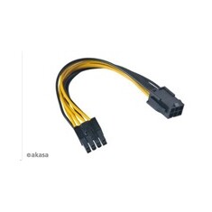 AKASA Kabel redukce napájení z 6pin PCIe na 8pin ATX 12V, 15cm