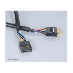 AKASA kabel interní USB prodlužka/ USB 2.0/ 2x 4pin USB MALE - 2x4pin USB FEMALE/ 40cm