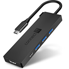 CONNECT IT USB-C hub, 5v1 (USB-C,3xUSB-A,HDMI), externí, ANTRACITOVÝ