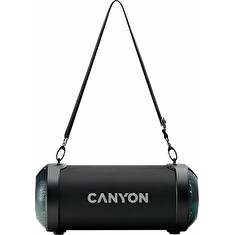 CANYON bezdrátový reproduktor, BT V5.0, Jieli AC6925B, FM, 3.5mm AUX, 8,5W 1500mAh baterie, černá