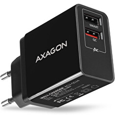 AXAGON ACU-QS24, QUICK a SMART nabíječka do sítě, 2x USB port QC3.0/AFC/FCP + 5V-1.2A, 24W