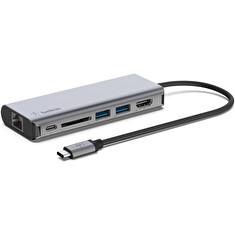 Belkin USB-C 6v1 hub - 4K HDMI, USB-C PD 3.0, 2x USB-A 3.0, RJ45, čtečka SD karet