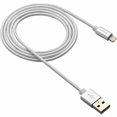 CANYON nabíjecí kabel Lightning MFI-3. opletený, Apple certifikát, délka 1m, perleťově bílá
