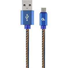 Gembird Premium jeans (denim) Micro-USB cable with metal connectors, 1m, blue