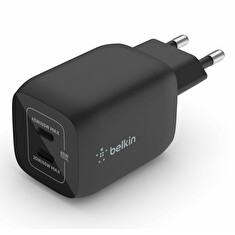 Belkin Duální 65W USB-C Power Delivery GaN PPS nástěnná nabíječka, černá