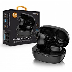 ALIGATOR Bluetooth sluchátka PODS PRO 2 s bezdrátovým nabíjením, černá