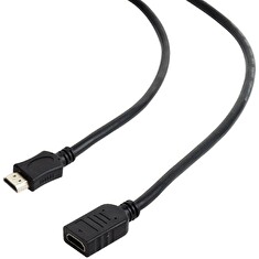 Kabel CABLEXPERT HDMI-HDMI 3m, 1.4, M/F stíněný, zlacené kontakty, prodlužovací, černý