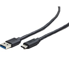 Kabel C-TECH USB 3.0 AM na Type-C kabel (AM/CM), 1m, cerný