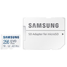 Samsung EVO Plus/micro SDXC/256GB/UHS-I U3 / Class 10/+ Adaptér/Bílá