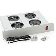 Triton 19" horizontální ventilační jednotka, 4 ventilátory, 2U, 220 V / 60 W, bimetalový termostat