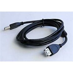 GEMBIRD Kabel USB 2.0 A-A prodlužovací 3m Premium (černý, ferit, zlacené kontakty)