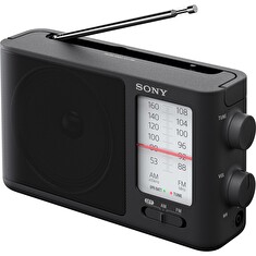 Sony ICF506, přenosné analogové rádio s tunerem AM/FM, černé