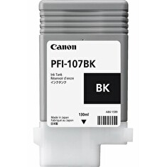 Inkoustová náplň Canon PFI107BK černá | 130ml | iPF68X, 78X