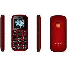 Aligator A321 Senior Dual SIM, červeno-černá + nabíjecí stojánek