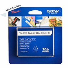 Brother TZe231S2 - Černá na bílé - Role (1,2 cm x 4 m) 1 role lamino páska - pro P-Touch PT-D200, D450, D800, E550, H110, P300, P750, P900, P950; P-Touch EDGE PT-P750