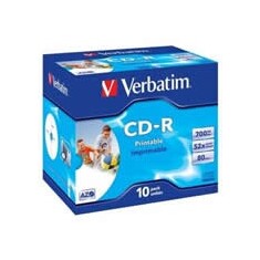 CD-R Verbatim DL+ 700MB/80 min 52x PRINTABLE Jewel, 10-pack