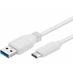 PremiumCord Kabel USB 3.1 typ C/male - USB 3.0 A/male/ 2m/ bílý