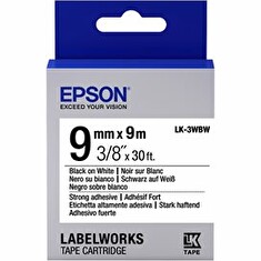 Epson LabelWorks LK-3WBW - Černá na bílé - Role (0,9 cm x 9 m) 1 role páska nálepek - pro LabelWorks LW-1000, LW-300, LW-400, LW-600, LW-700, LW-900, LW-K400, LW-Z700, LW-Z900