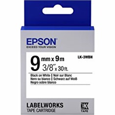 Epson LabelWorks LK-3WBN - Černá na bílé - Role (0,9 cm x 9 m) 1 role páska nálepek - pro LabelWorks LW-1000, LW-300, LW-400, LW-600, LW-700, LW-900, LW-K400, LW-Z700, LW-Z900