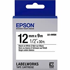 Epson LabelWorks LK-4WBN - Černá na bílé - Role (1,2 cm x 9 m) 1 role páska nálepek - pro LabelWorks LW-1000, LW-300, LW-400, LW-600, LW-700, LW-900, LW-K400, LW-Z700, LW-Z900