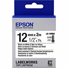 Epson LabelWorks LK-4WBH - Černá na bílé - Roll (1.2 cm x 2 m) 1 role páska nálepek - pro LabelWorks LW-1000, LW-300, LW-400, LW-600, LW-700, LW-900, LW-K400, LW-Z700, LW-Z900