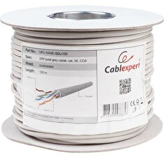 Gembird UTP instalační kabel, cat. 5, CCA 100m (role), šedý