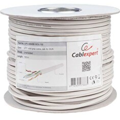 Gembird UTP instalační kabel, drát, CCA, cat. 6, 100m, šedý