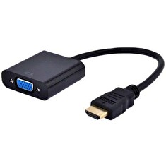 Gembird adaptér HDMI-A(M) ->VGA (F) + audio, na kabelu, černý