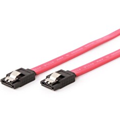Gembird SATA III datový kabel 30cm, kovové spony, červený
