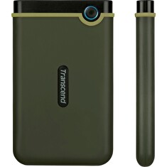 TRANSCEND 2TB StoreJet 25M3G SLIM, USB 3.0, 2.5” Externí Anti-Shock disk, tenký profil, armádní zelená