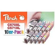 PEACH kompatibilní cartridge CanonPGI-570XL/CLI-571XL Com pack(10)4x13 ml,1xBlack,1xCyan,1xMagenta,1xYellow, 1x23ml blac