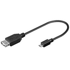 PREMIUMCORD Redukce USB 2.0 A - Micro B, kabel 20cm (F/M)