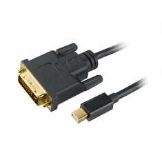 AKASA kabel mini DipIayPort na DVI-D / až 1080p / 1,8m / černý