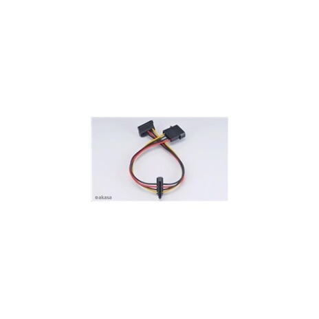 AKASA Kabel SATA redukce napájení ze 4pin Molex konektoru na 2x SATA, 30cm