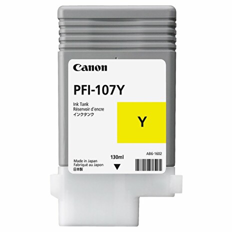 Inkoustová náplň Canon PFI107Y žlutá | 130ml | iPF68X, 78X