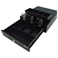 Pokladní zásuvka mikro EK-300C - s kabelem, pořadač 3/4, 9-24V, černá