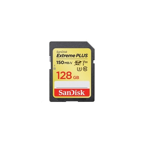 SanDisk Extreme Plus SDXC 128GB R:150 MB/s, W: 70 MB/s, Class 10 UHS-I U3 V30