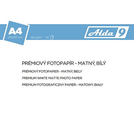 ALDA9 Fotopapír A4 140 g/m2, prem.matný, 20listů