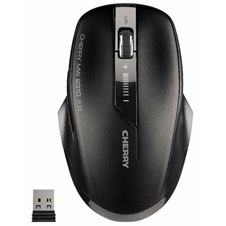 CHERRY myš MW 2310 2.0, USB, bezdrátová, energy-saving, mini USB receiver, černá