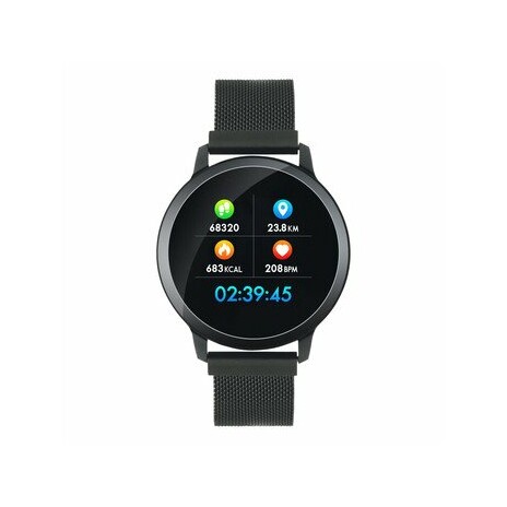 CANYON smart hodinky, 1,22" barevný display, IP68, režim multisport, ovládání fotoaparátu, iOS a android, 2 pásky, černá